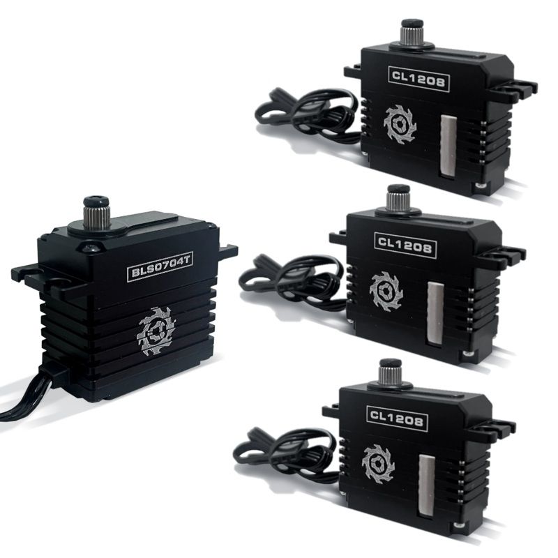 TORQ CL1208 Mini Coreless HV & BLS0704T Standard Brushless HV Rudder Servo Combo (Black Edition)
