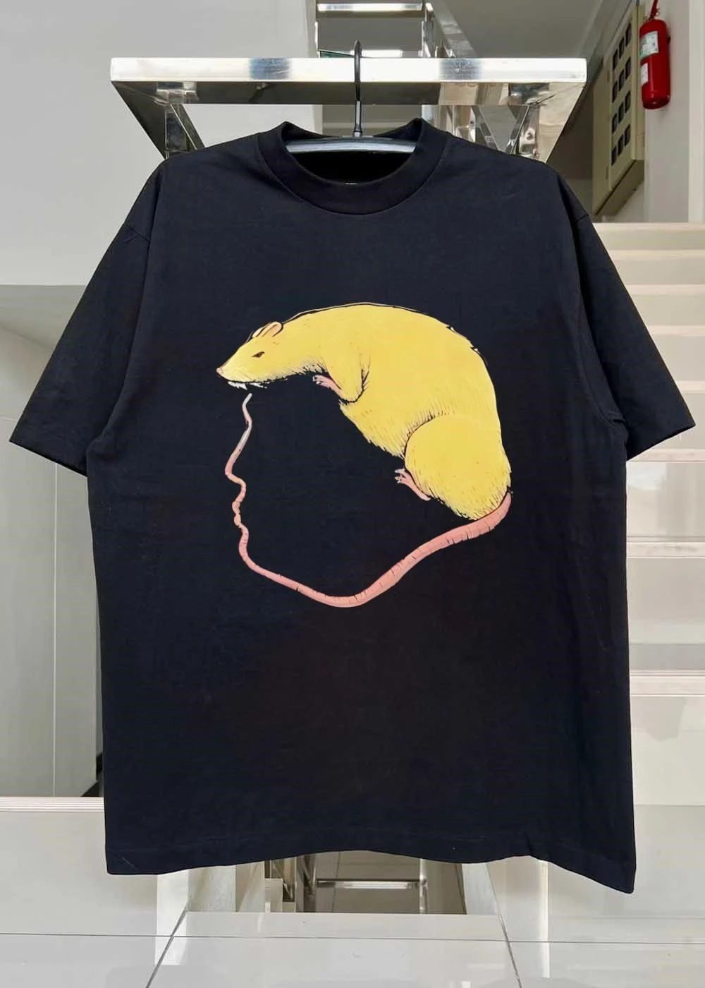 Yellow Rat Eating Tail Graphic shirt