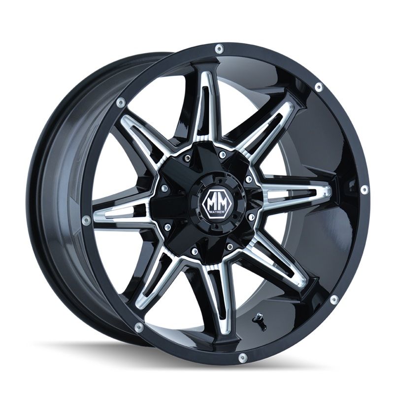 Rampage 8090 Black w/ Milled Spokes Wheel 20×9 / 6×135 BP / 11mm Offset / 106mm Hub