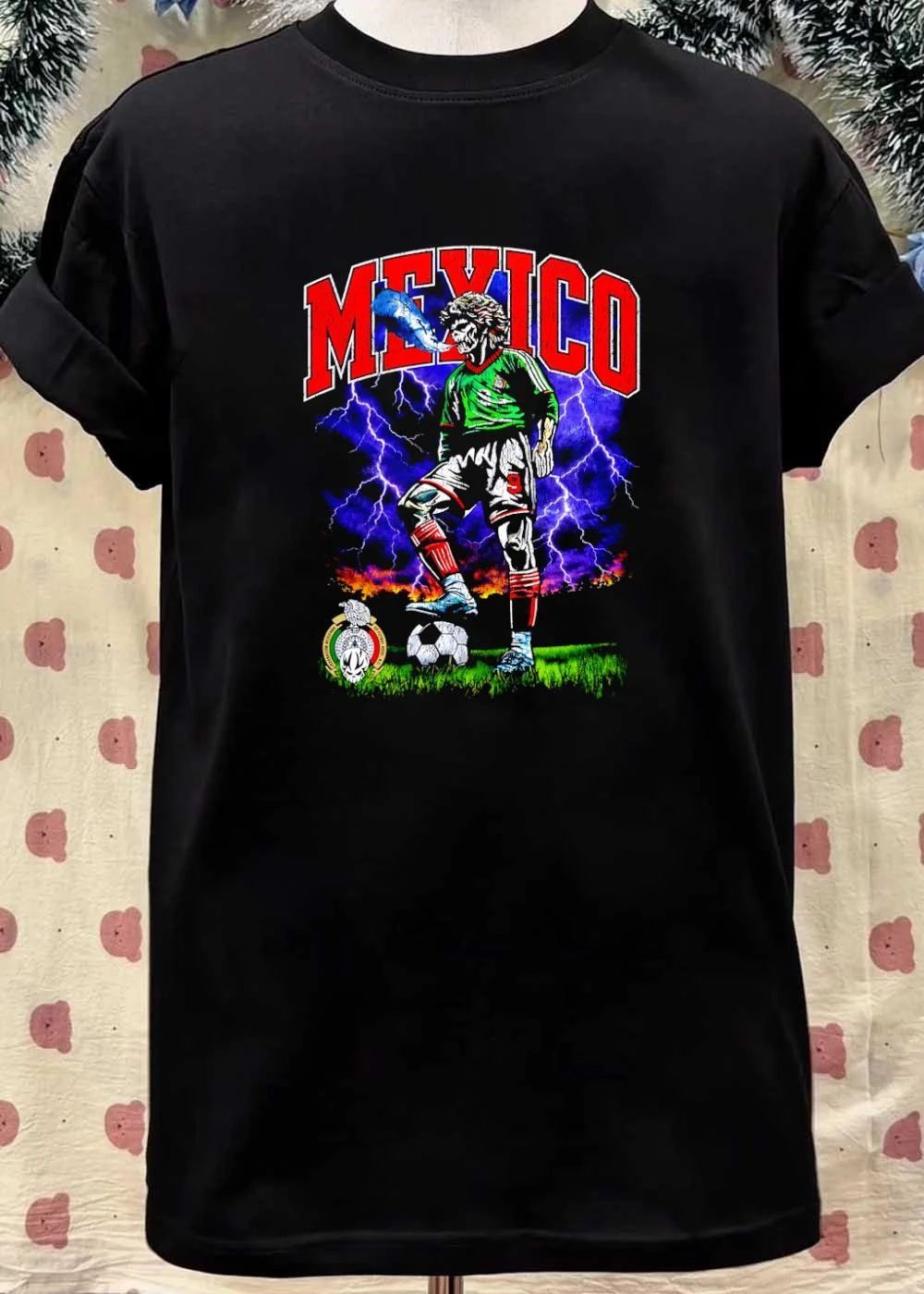 Federacion Mexicana de Futbol Asoc AC Skeleton Soccer Player Mexico T-Shirt