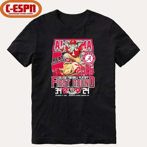 Alabama Beat Oklahoma Mascot CFP First Round 34-24 Score Shirt