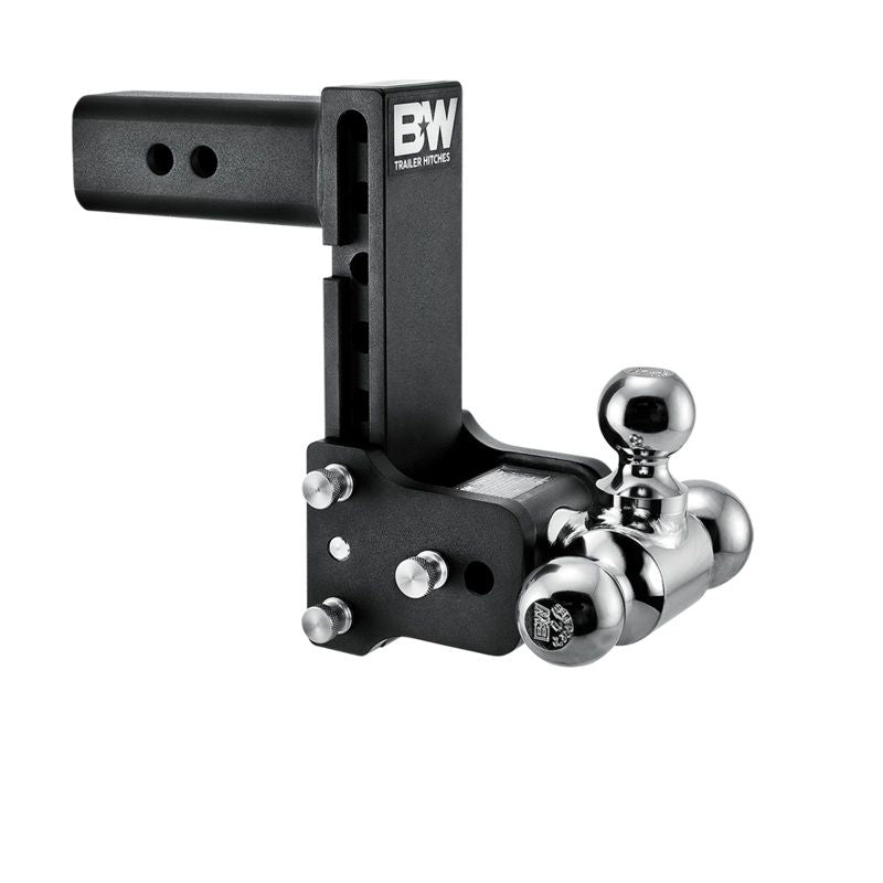 B&W Trailer Hitches Tow & Stow Adjustable Trailer Hitch Ball Mount – Fits 2.5″ Receiver, Tri-Ball (1-7/8″ x 2″ x 2-5/16″), 7″ Drop, 14,500 GTW – TS20049B