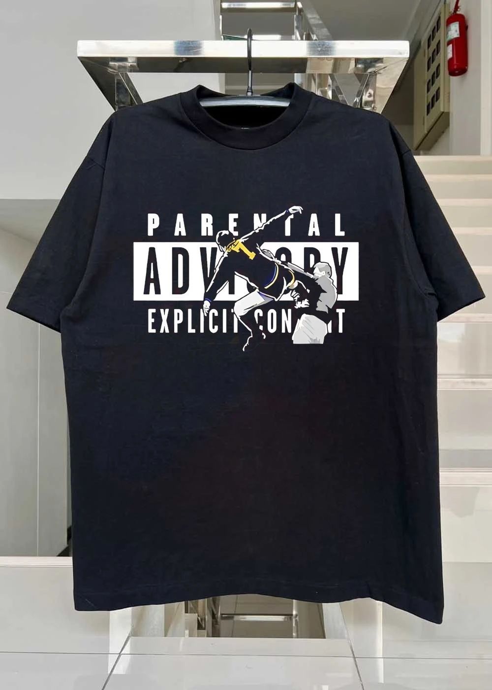 Parental Advisory Explicit Content Soccer Kick Shirt