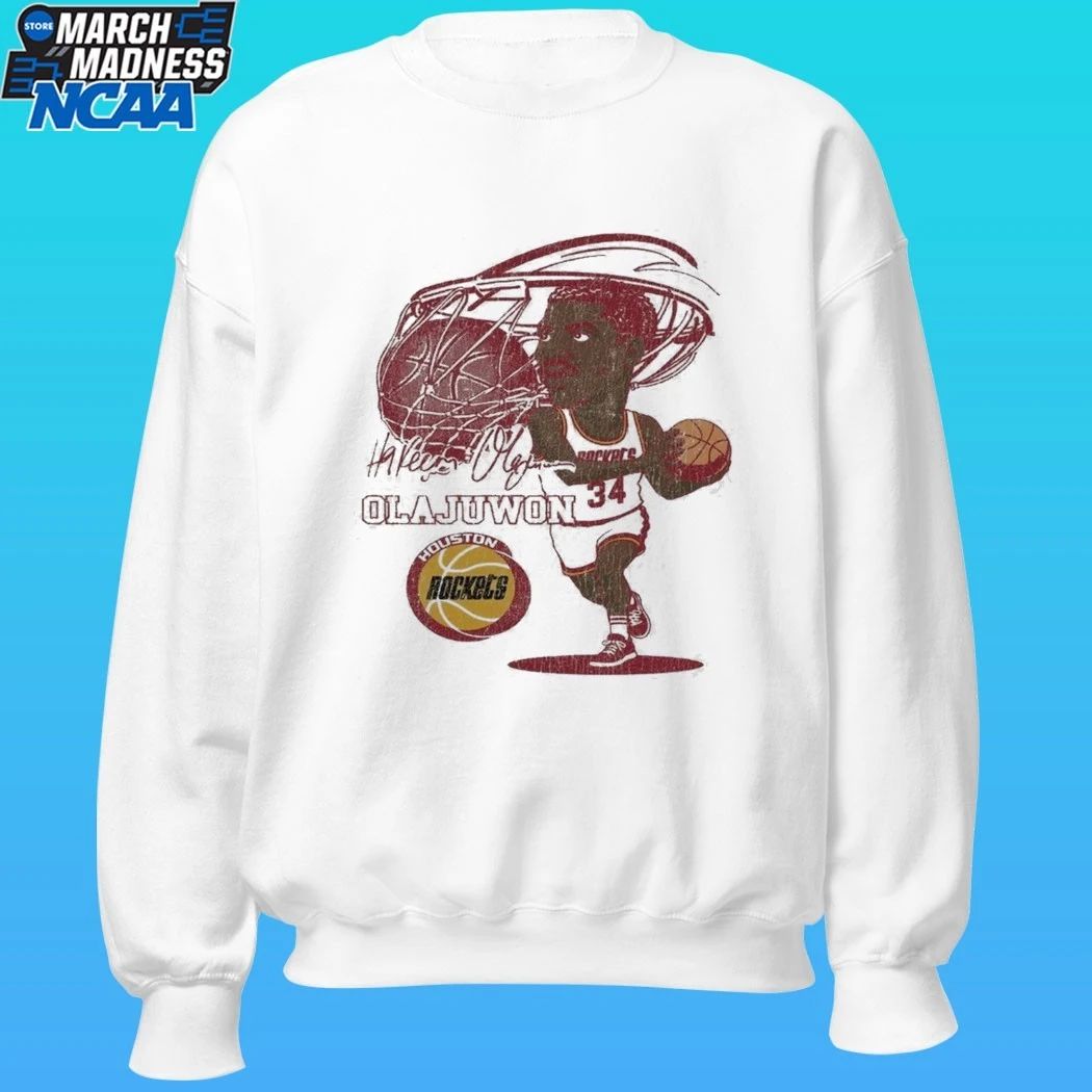 Houston Rockets Hardwood Classics Hakeem Olajuwon Caricature Shirt