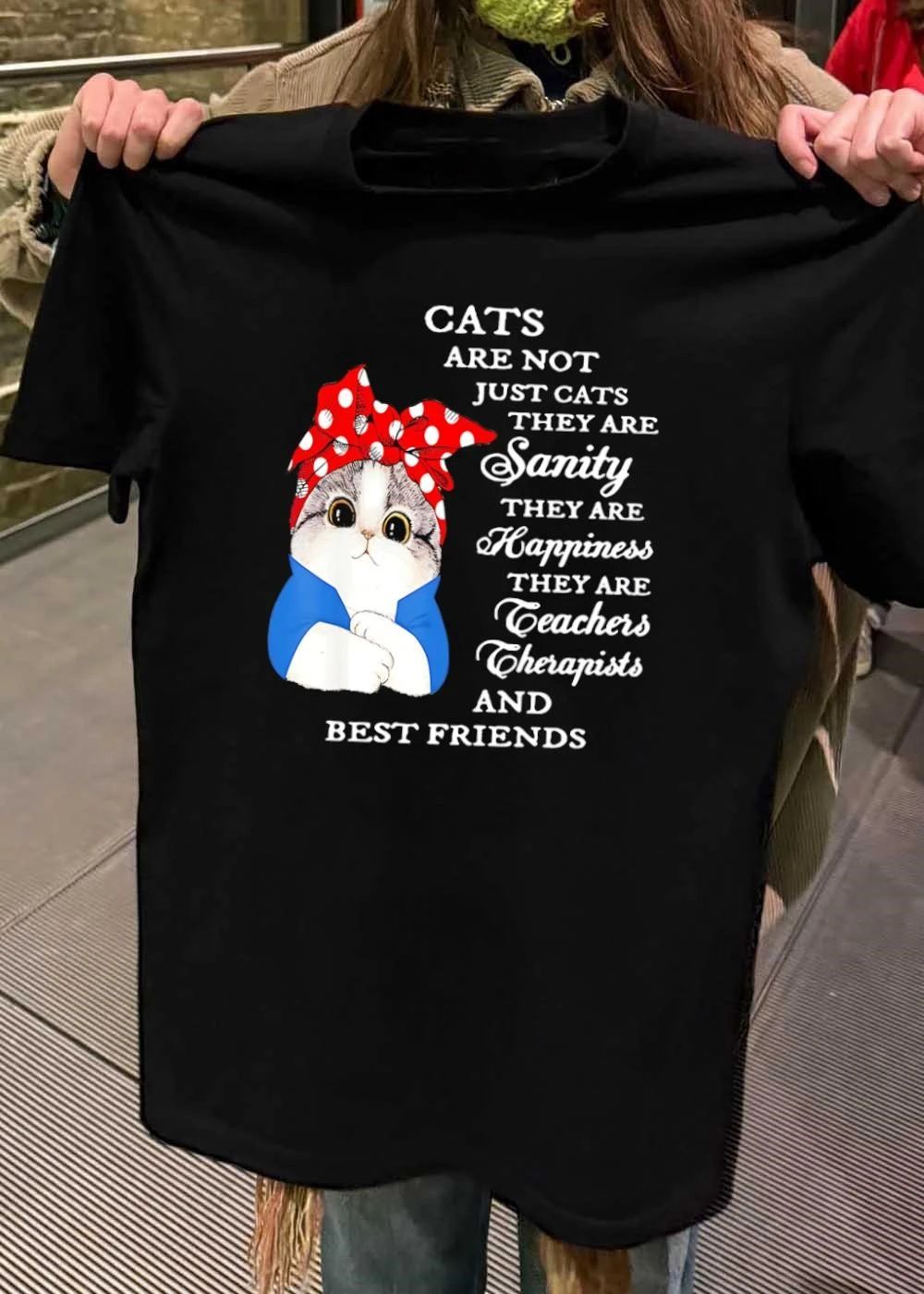 Cats are not just cats they are sanity they are happiness they are teachers shirt