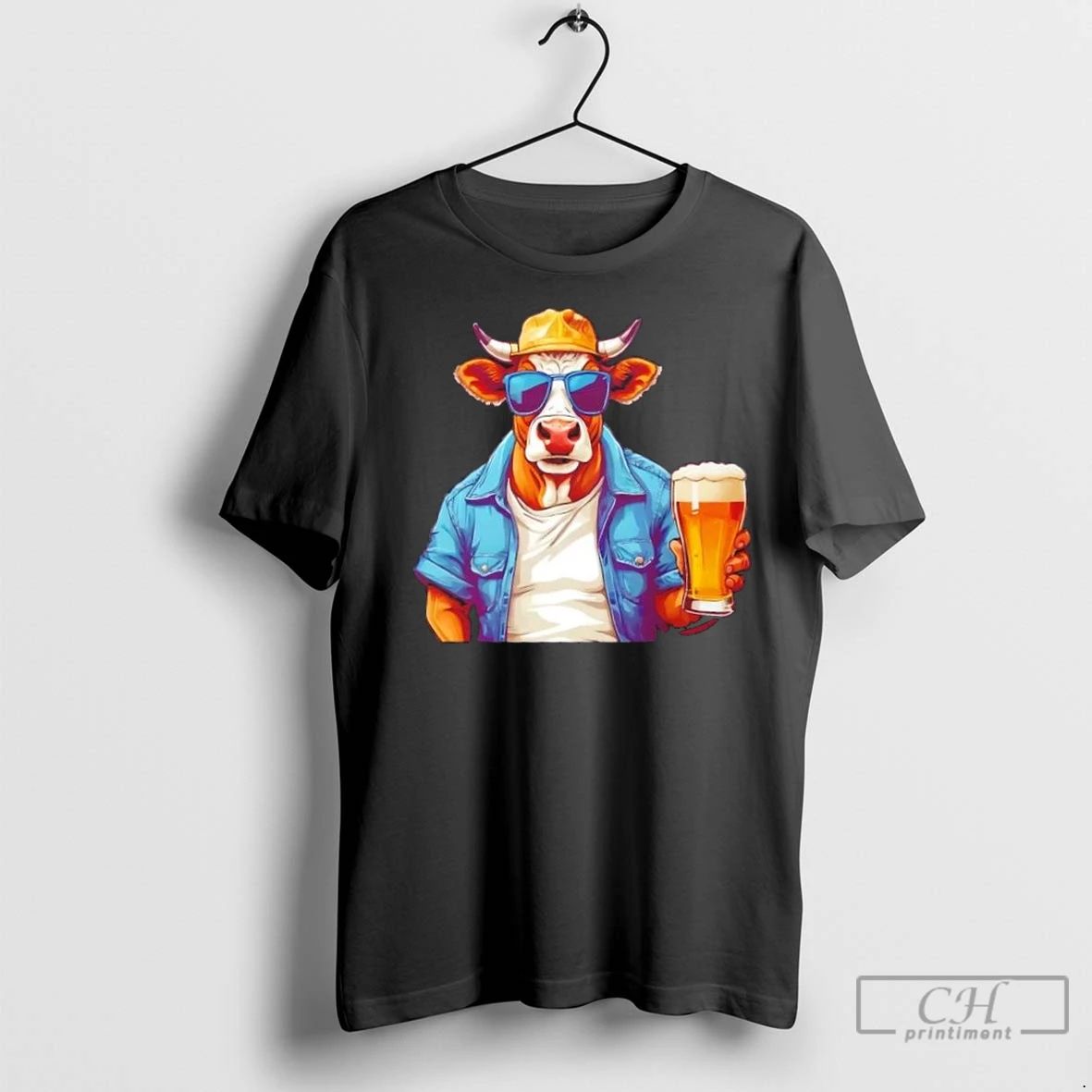 Premium Cool Beer Cow Animal Drinking