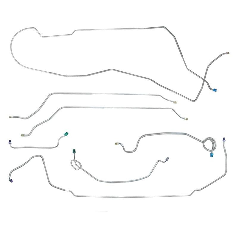 1961-63 Chevrolet Corvair Rampside/Loadside/Corvan/Greenbrier Model 95 Drum Brake Line Kit 7pc, Stainless