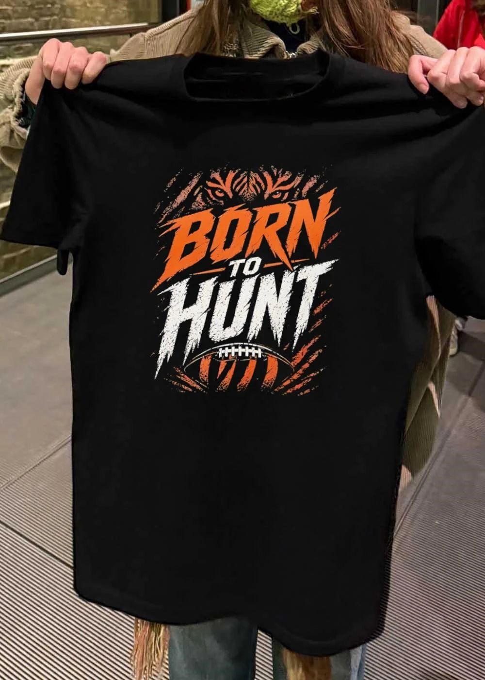 Born to Hunt Tiger Football T-Shirt