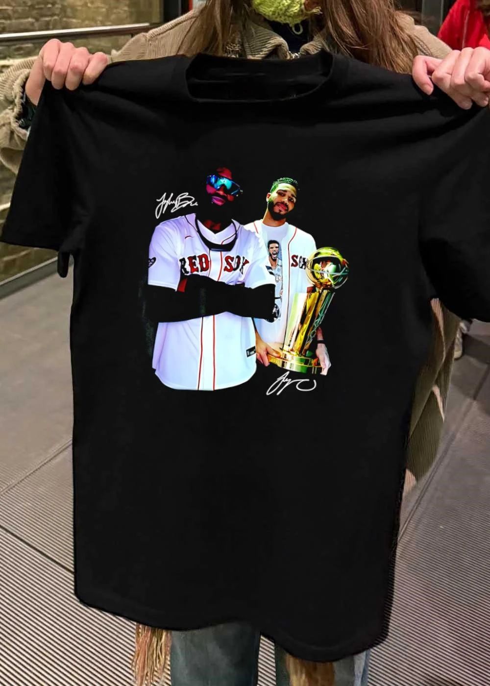 Jb Jt Jaylen Brown and Jayson Tatum Holding NBA Trophy Boston Red Sox T-Shirt