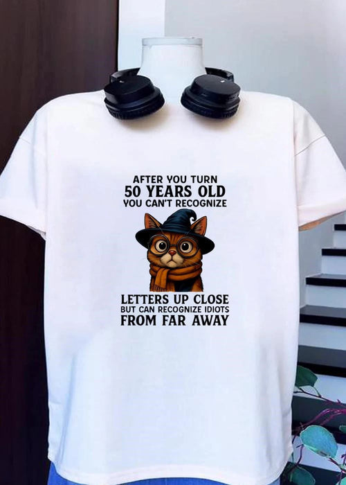 After You Turn 50 Years Old Cat Wearing Glasses shirt