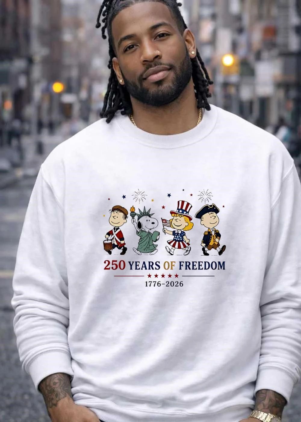 Peanuts 250 Years of Freedom 1776 2026 Characters Patriotic T-Shirt