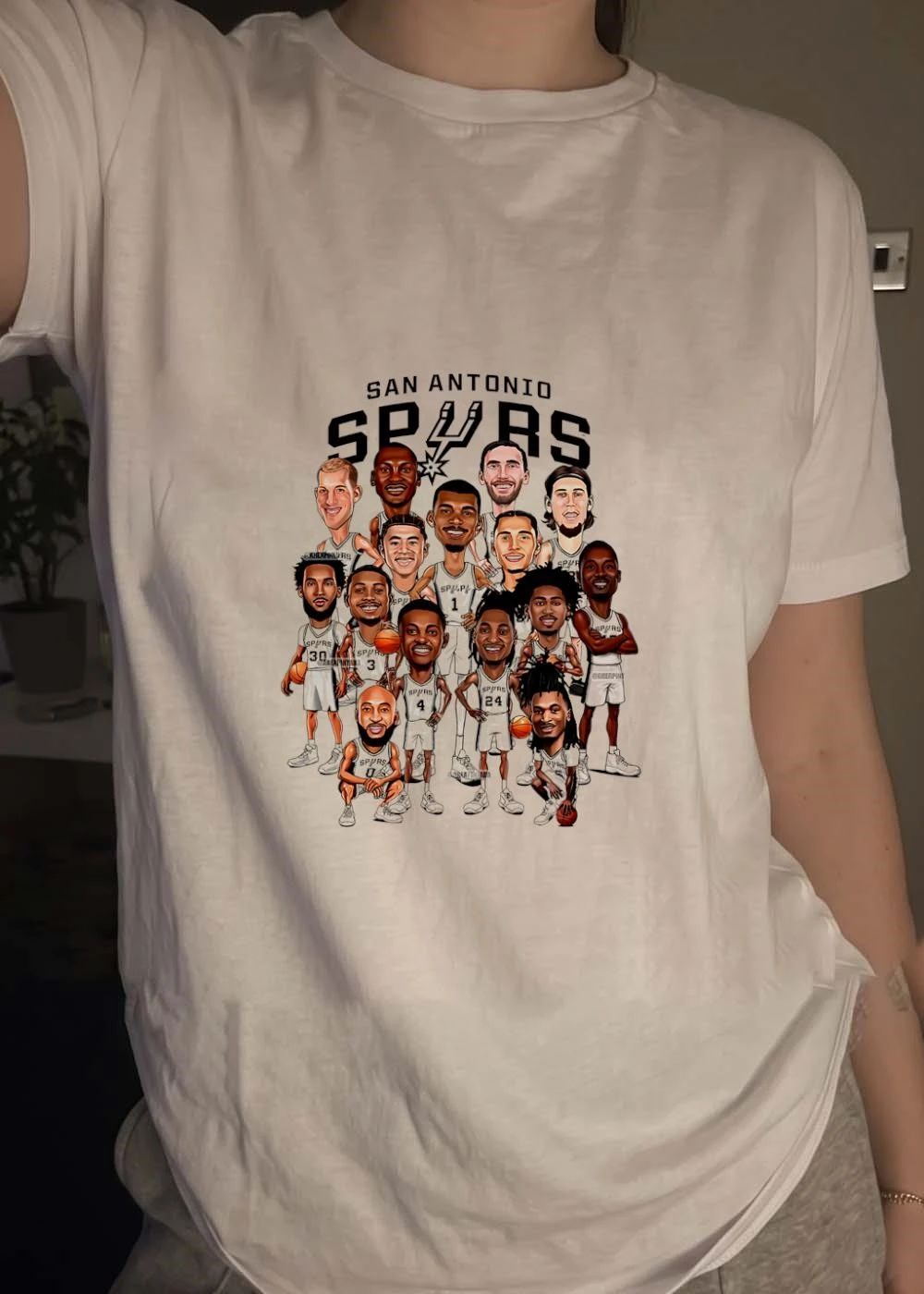 San Antonio Spurs 2024 Roster Caricature Players Shirt