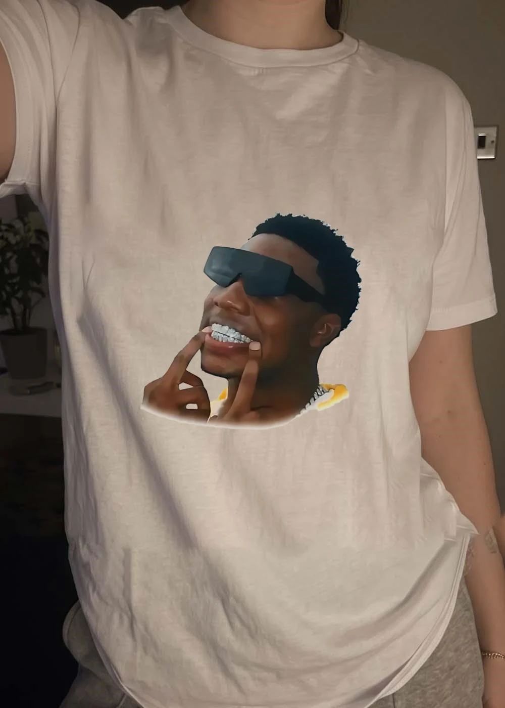 Retro Style Fashion Subject Pointing at Iced Teeth T-Shirt