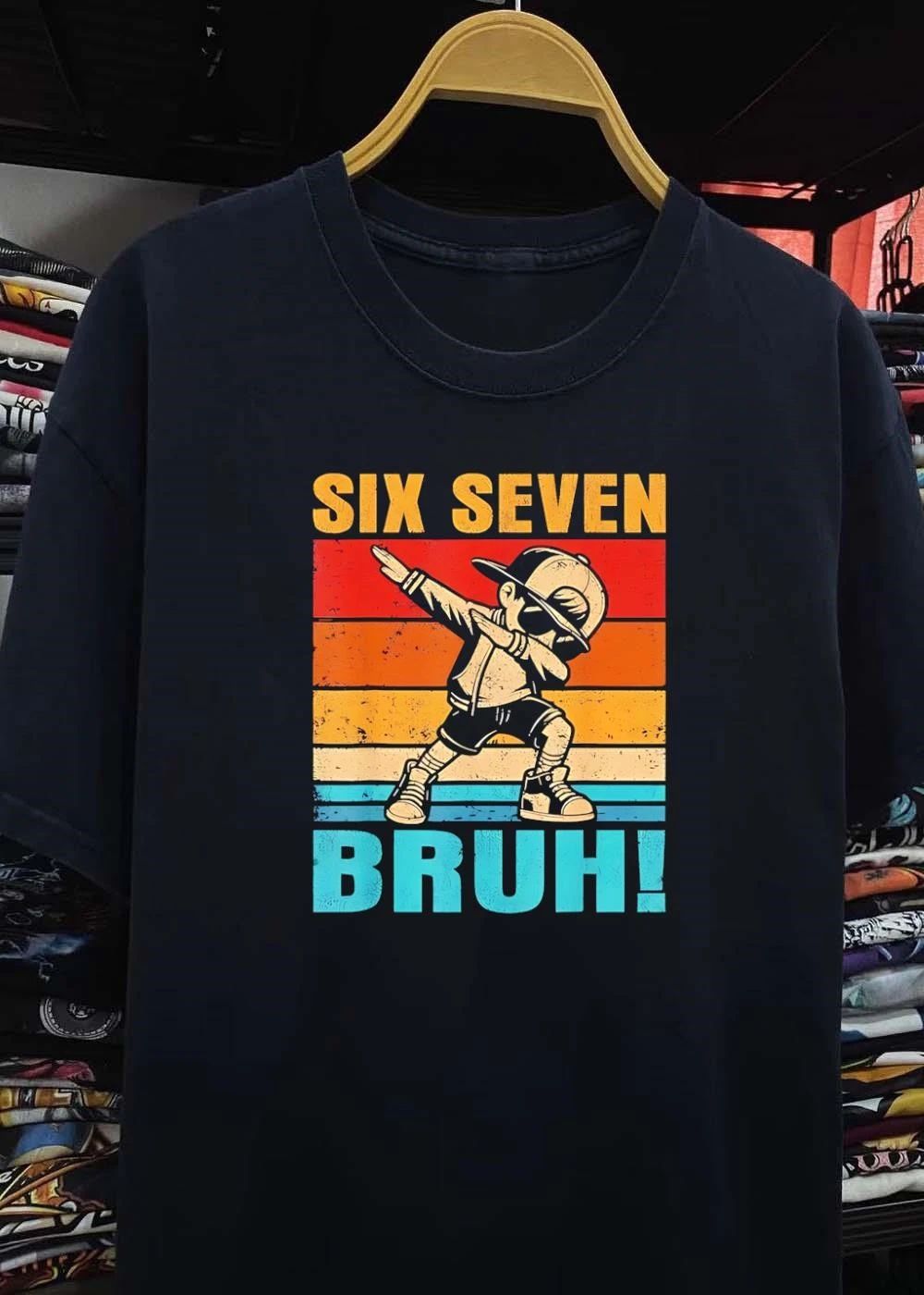 Kids Birthday Apparel Dab Boy Six Seven Bruh T-Shirt