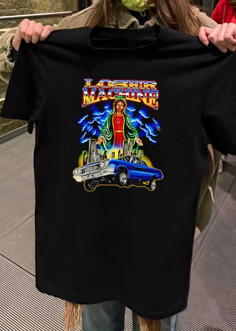 Loser Machine Our Lady Guadalupe Chevrolet Impala hydraulic lowrider LMC shirt