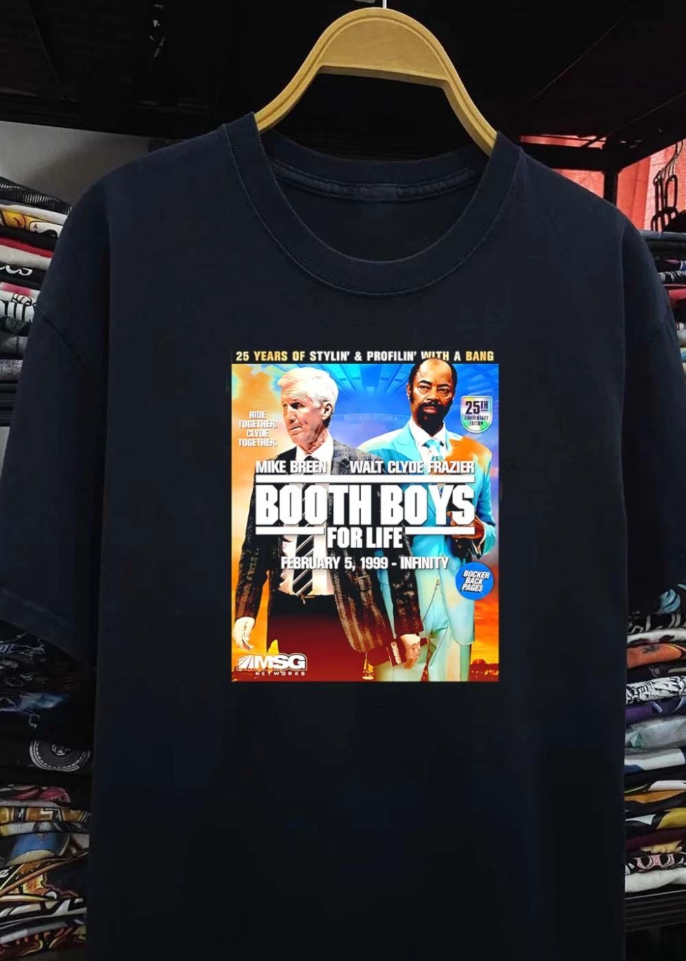 25th Anniversary Edition Booth Boys for Life Mike Breen Walt Clyde Frazier Shirt