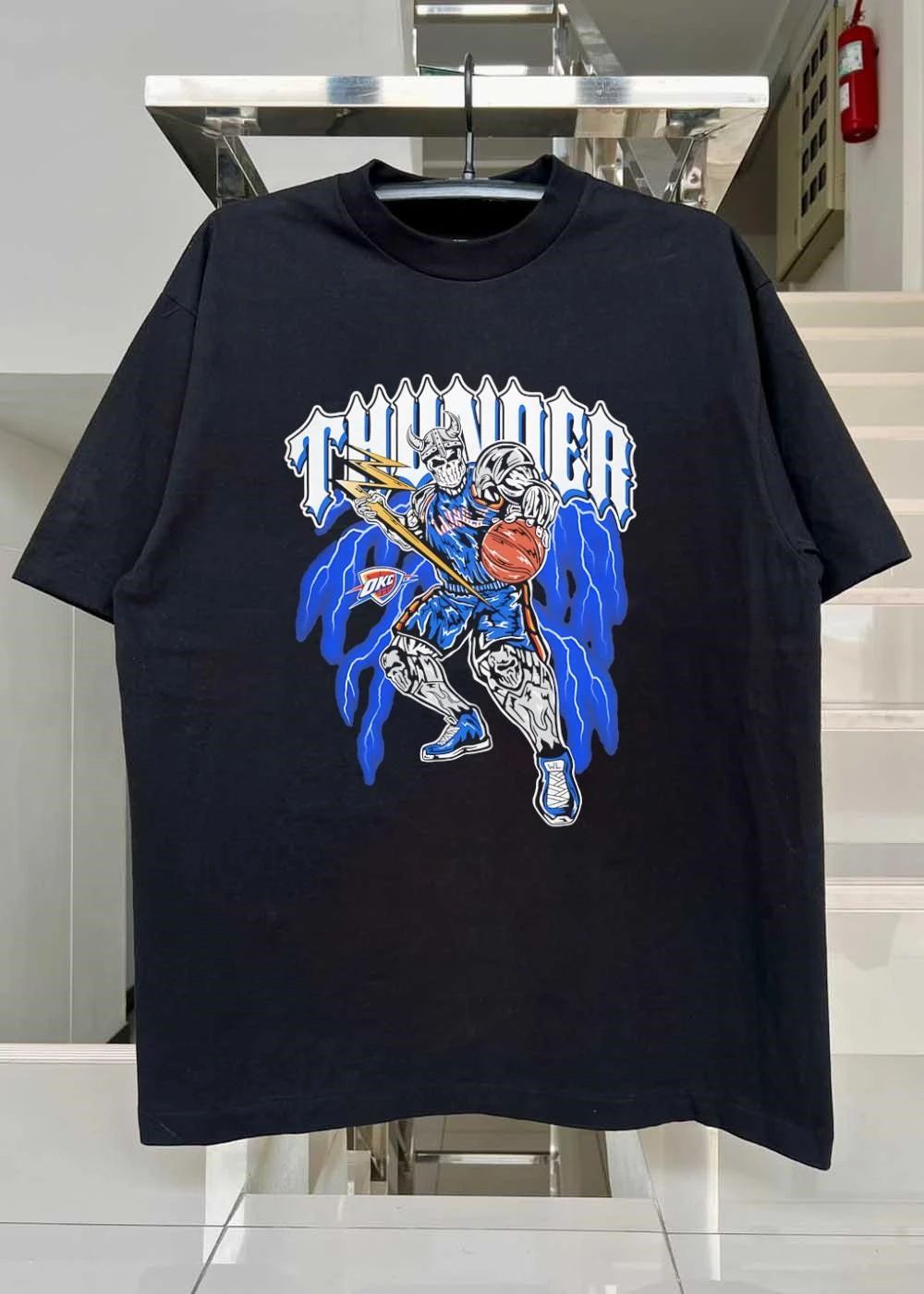 Viking Skeleton Basketball Player Oklahoma City Thunder NBA THUNDER OKC shirt