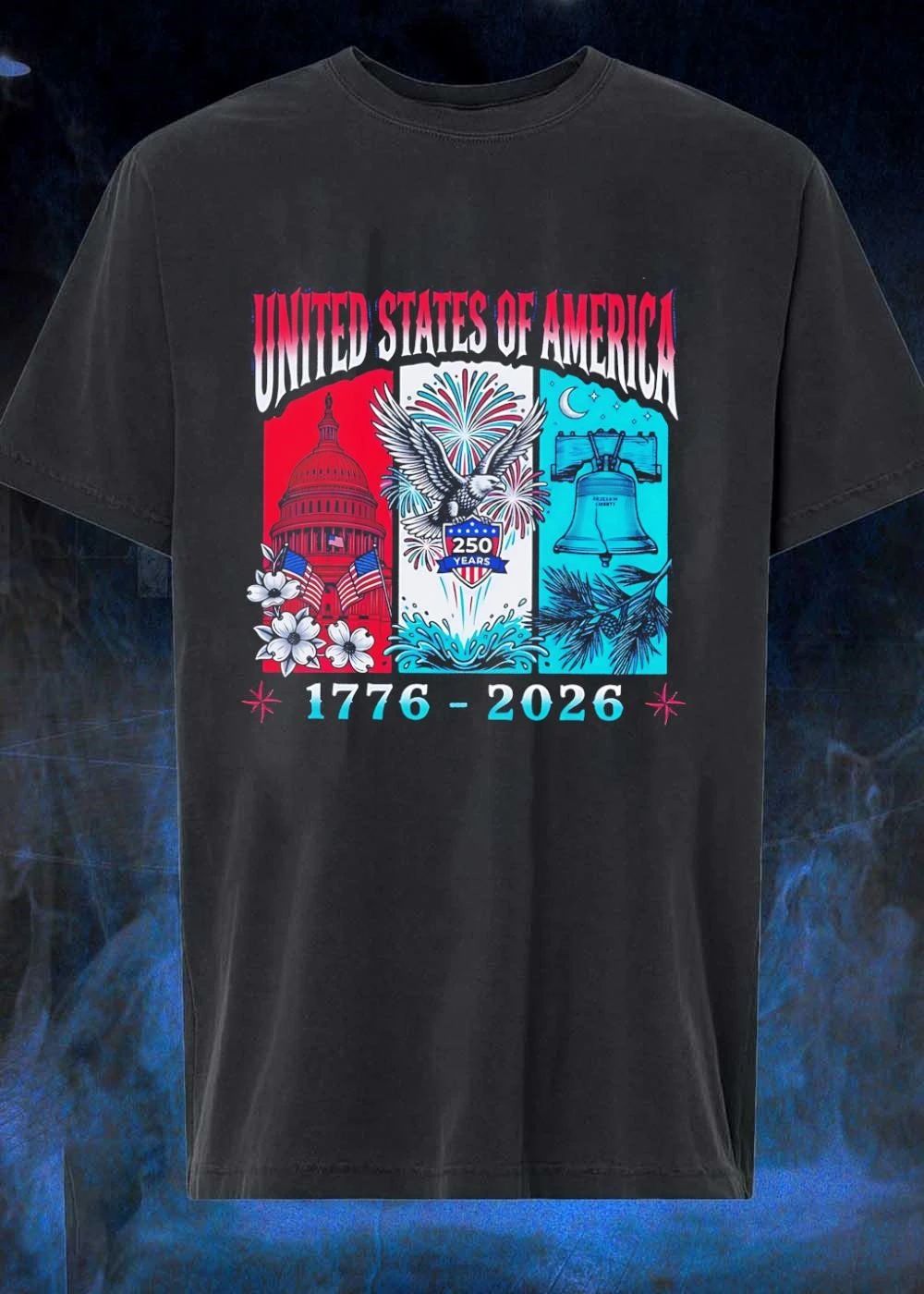 United States of America 250 Years 1776-2026 Patriotic Bald Eagle Liberty Bell Capitol shirt