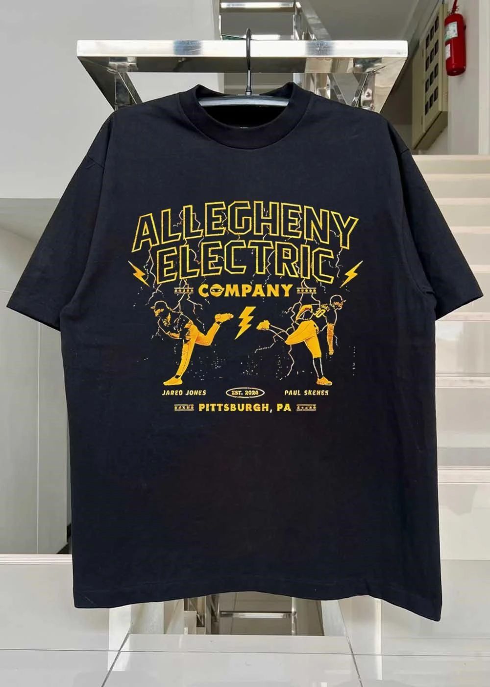 Pittsburgh Pirates Jared Jones and Paul Skenes allegheny electric company shirt