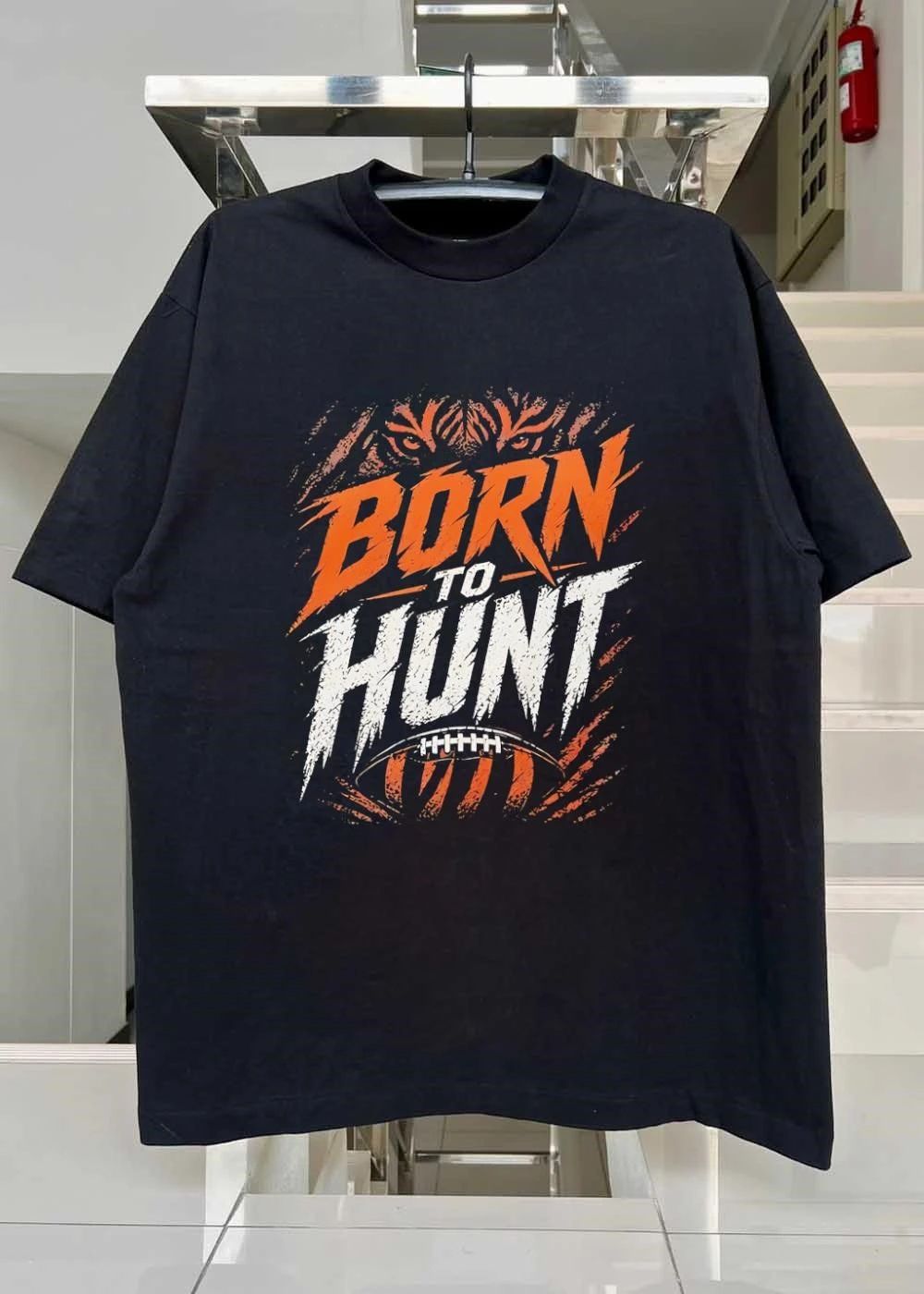 Born to Hunt Tiger Football T-Shirt