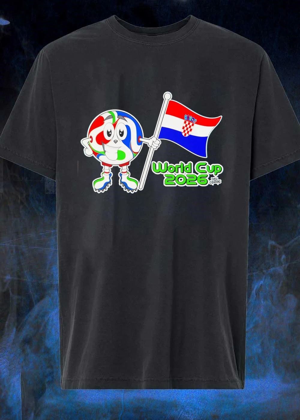 Dads Cartoons Mascot Holding Croatia Flag World Cup 2026 Croatia T-Shirt