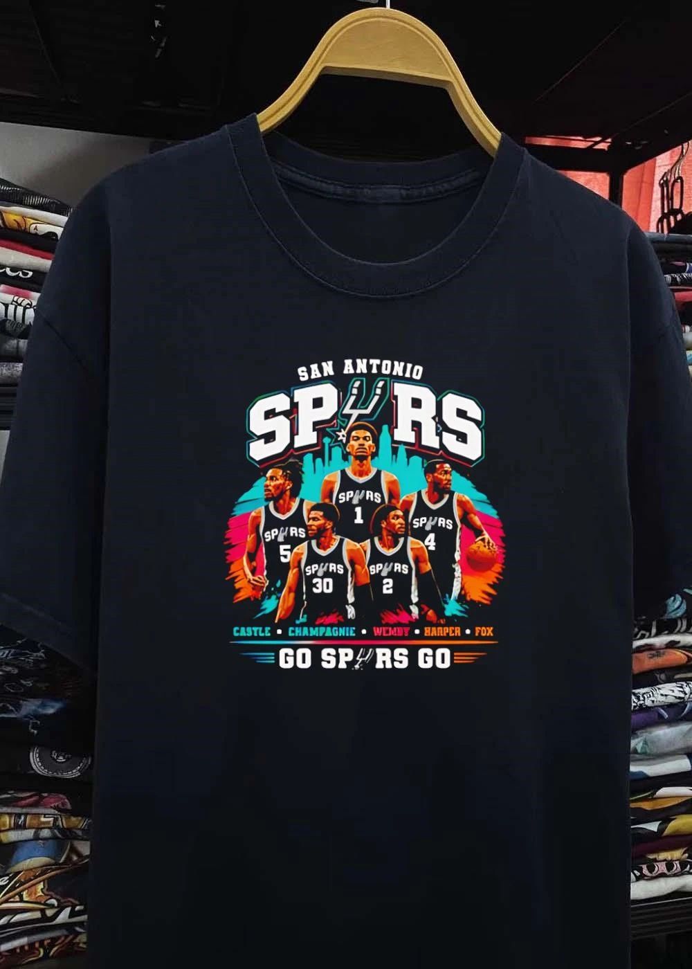San Antonio Spurs T-Shirt Go Spurs Go Castle Champagnie Wemby Harper Fox
