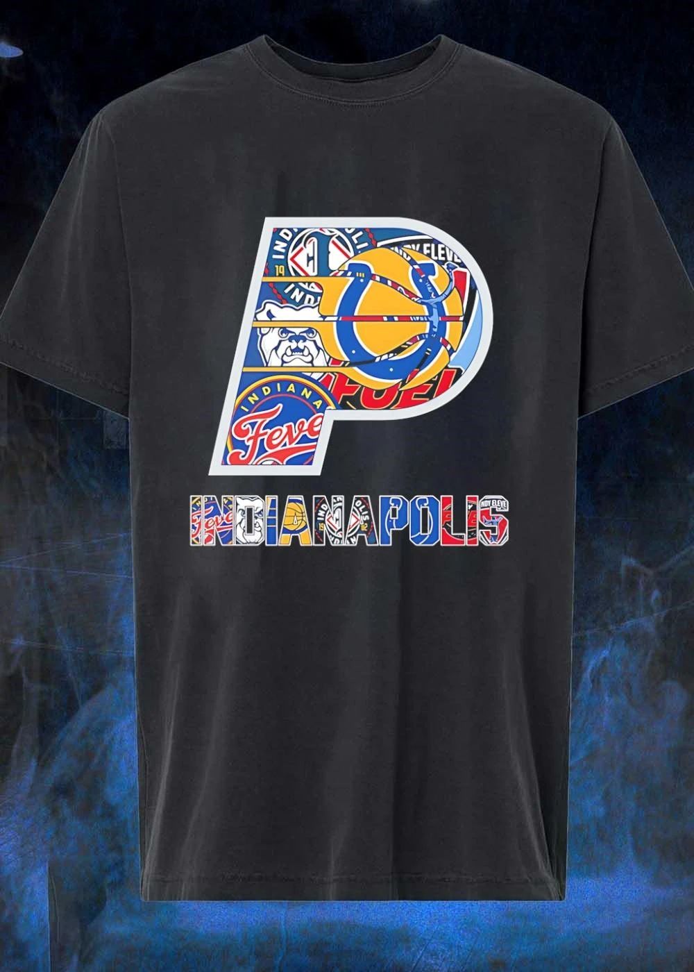 Indianapolis Sports Teams City Collage Logo Pacer Colts Fever Eleven shirt