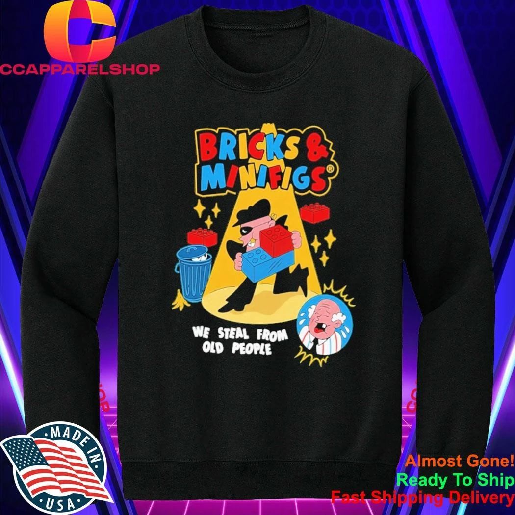 Robber Character We Steal From Old People Spotlight Scene Bricks And Minifigs Shirt
