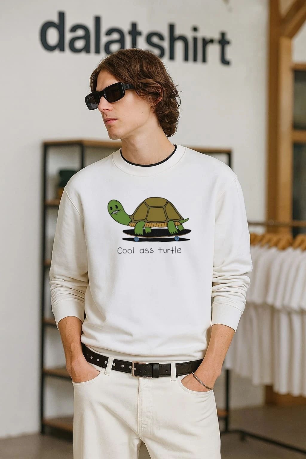 Cool Ass Turtle On Skateboard shirt