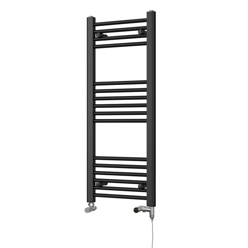 Zennor – Black Dual Fuel Towel Rail H1000mm x W400mm Standard – Straight