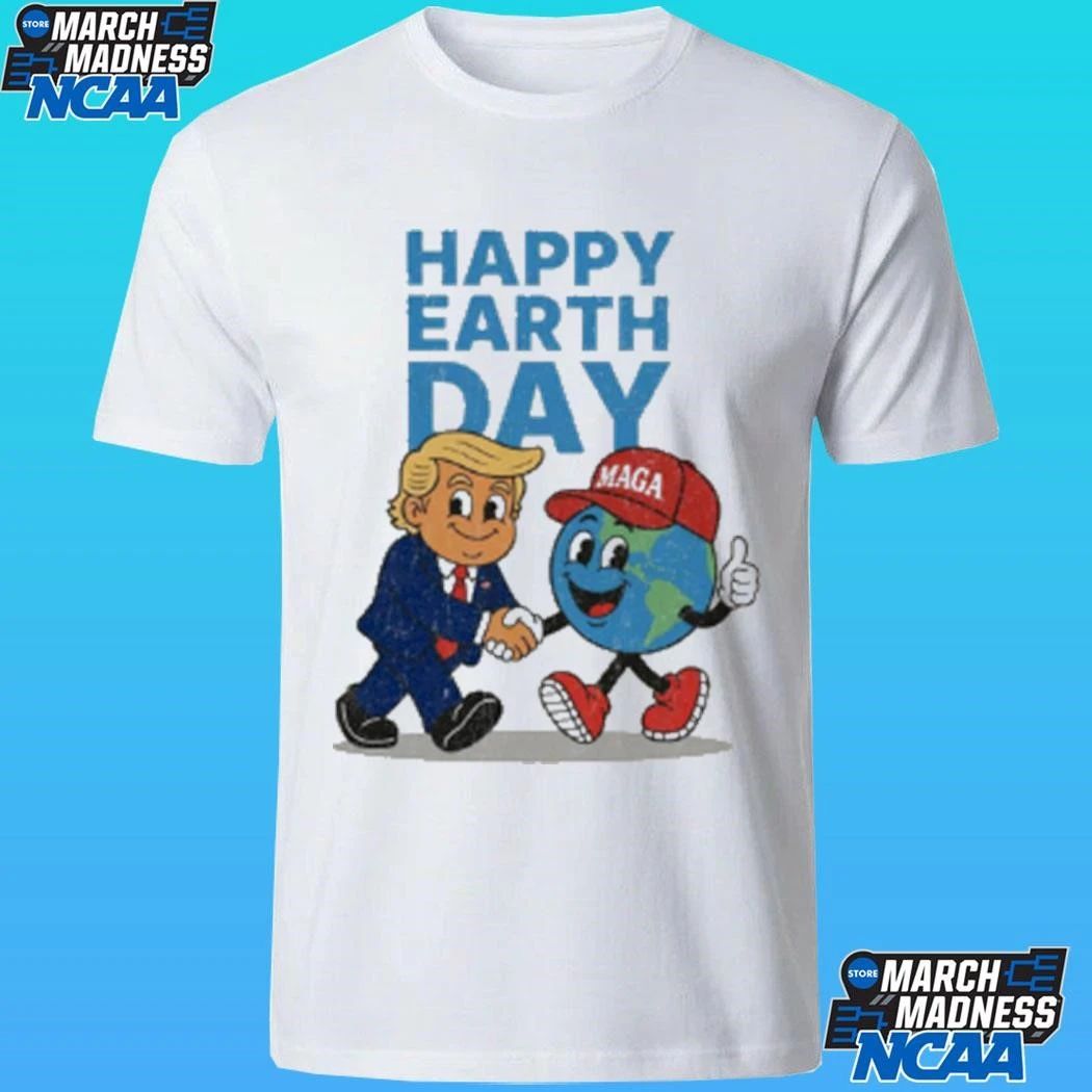 Trump And Maga Earth Shake Hands Happy Earth Day Shirt