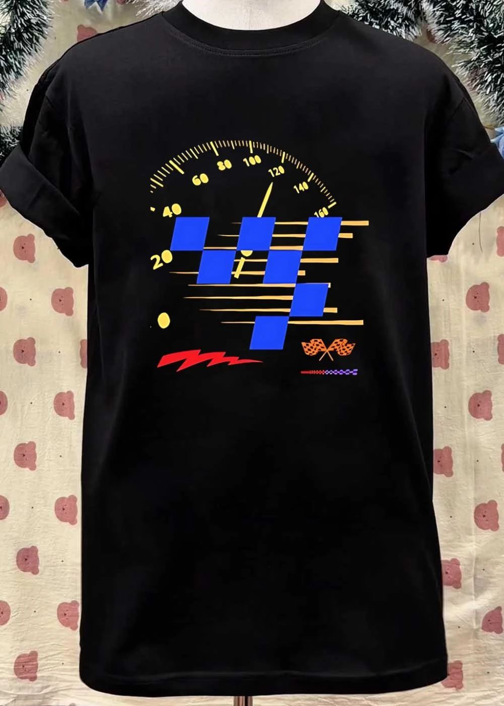 Automotive Racing Speedometer Checkered Flags Shirt