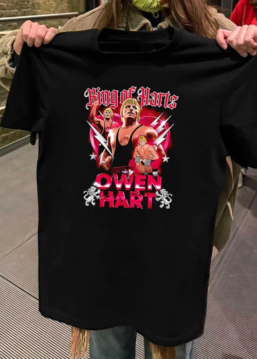 AEW Owen Hart King of Hearts Graphic Wrestling T-Shirt