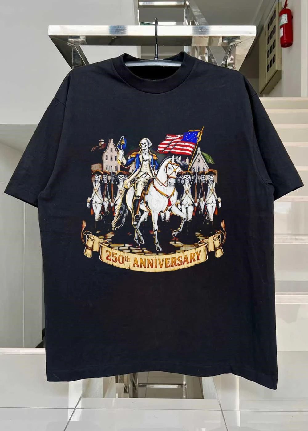 250th Anniversary George Washington Skull Army Historical T-Shirt