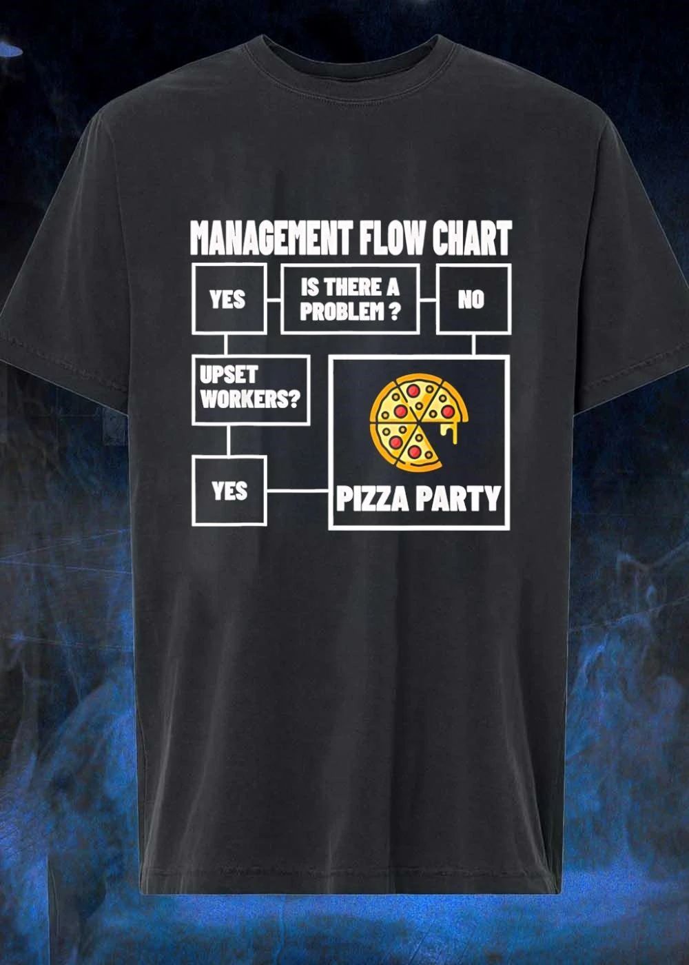 Management Flow Chart Is There A Problem Pizza Party Funny shirt