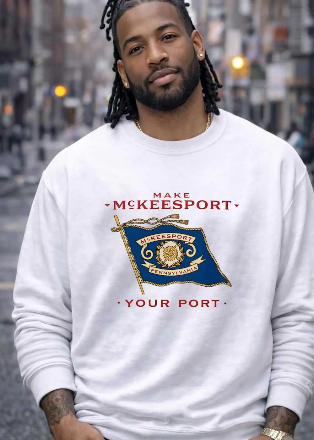 Make Mckeesport Your Port City Flag Pennsylvania Graphic T-Shirt