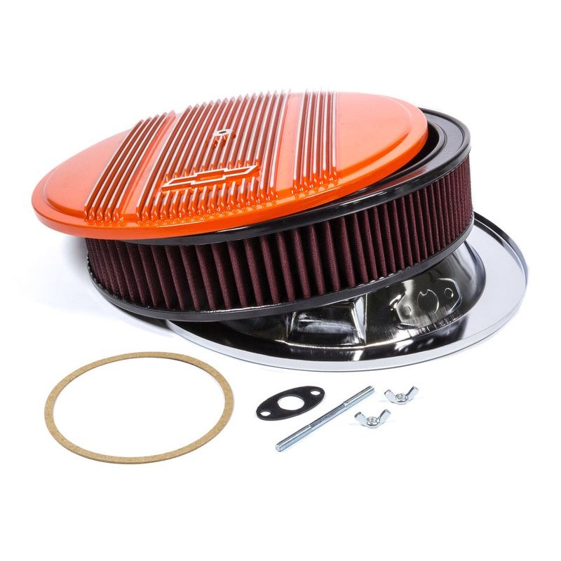 Holley 120-176 14 x 3 Air Cleaner Finned Bowtie Orange