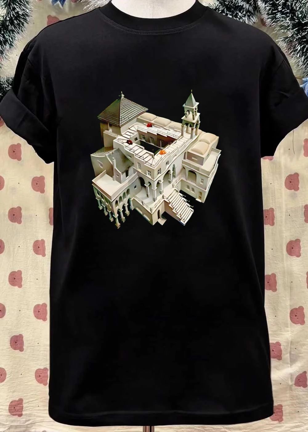 Impossible Building Escher Style Optical Illusion Shirt