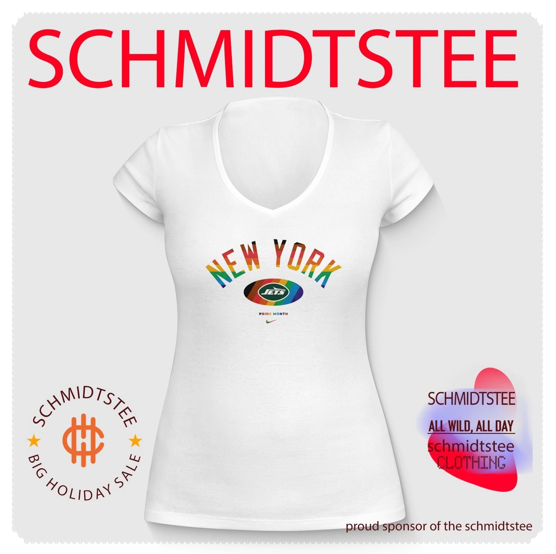 New York Jets Pride Month Rainbow logo shirt