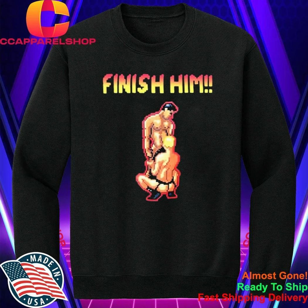 Finish Him 8 Bit Gay Game Shirt