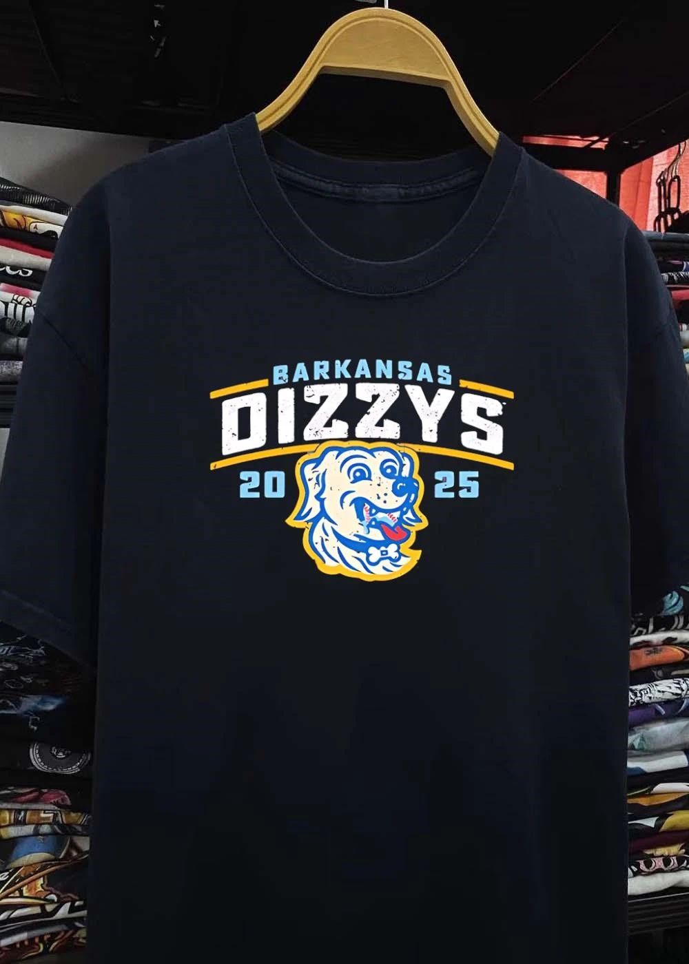 Barkansas Dizzys Dog 20 25 Playing Baseball Logo T-Shirt