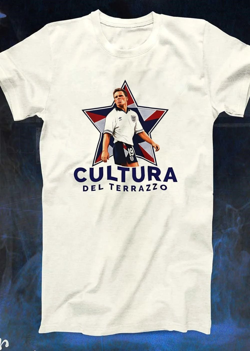 Paul Gascoigne Tongue Out Cultura del Terrazzo England Shirt