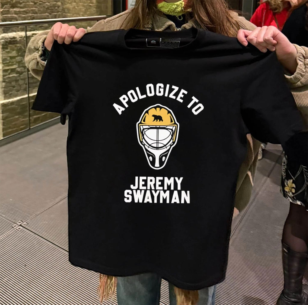 Apologize To Jeremy Swayman Boston Hockey Goal Mask shirt