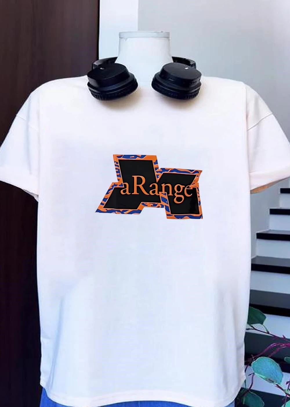 Arange Tiger Pattern Graphic T-Shirt