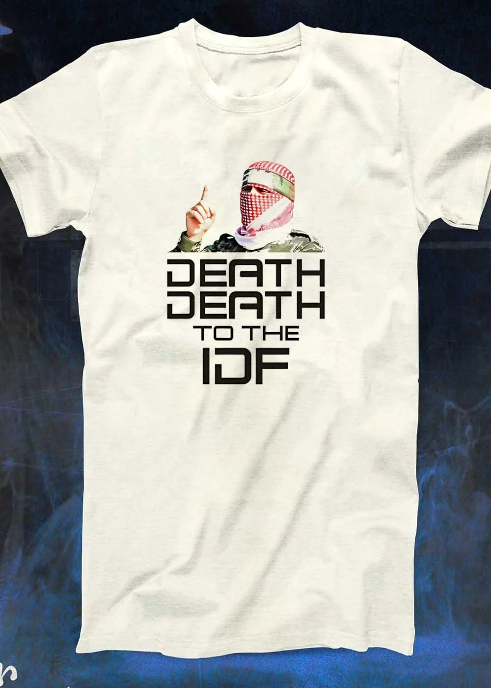 Death to the IDF Masked Fighter Graphic T-Shirt