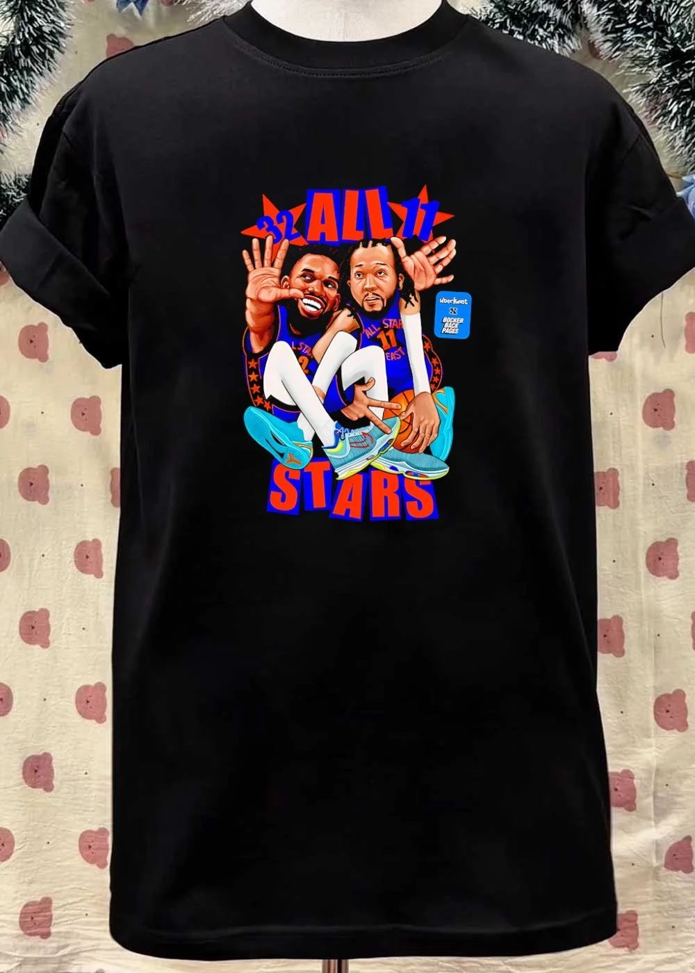 Uberkunst x Bocker Back Pages Jalen Brunson and Karl-Anthony Towns All Stars Shirt