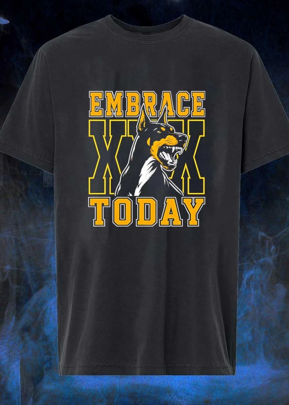 Embrace Today Angry Doberman Dog Graphic T-Shirt
