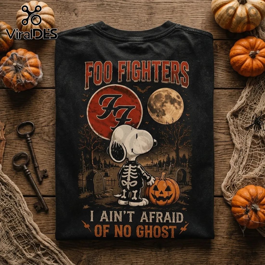 Foo Fighters x Snoopy Halloween Black T-Shirt