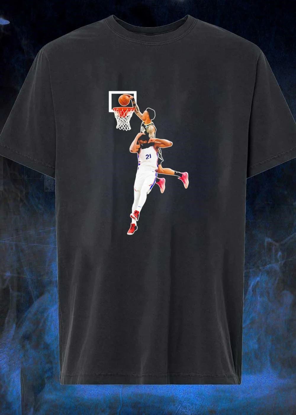 John Collins Joel Embiid NBA Poster Dunk Highlight Atlanta Hawks 76ers 2026 Season Shirt