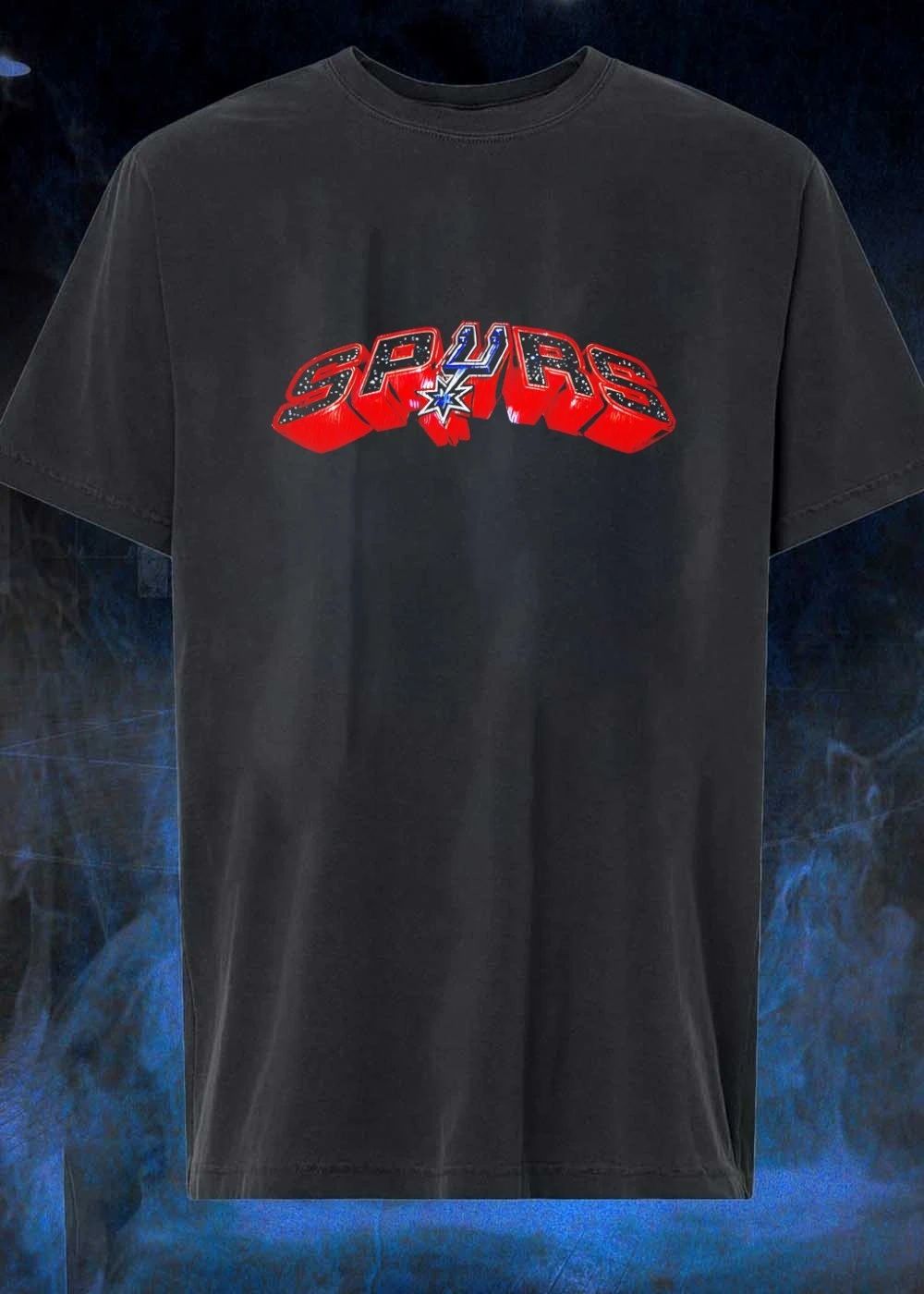 Vintage Spurs Distressed Red Logo Basketball T-Shirt